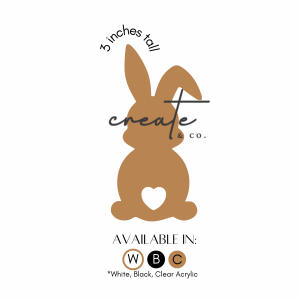 Bunny Heart Tail Acrylic Blank