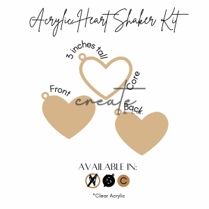 Acrylic Heart Shaker Blank