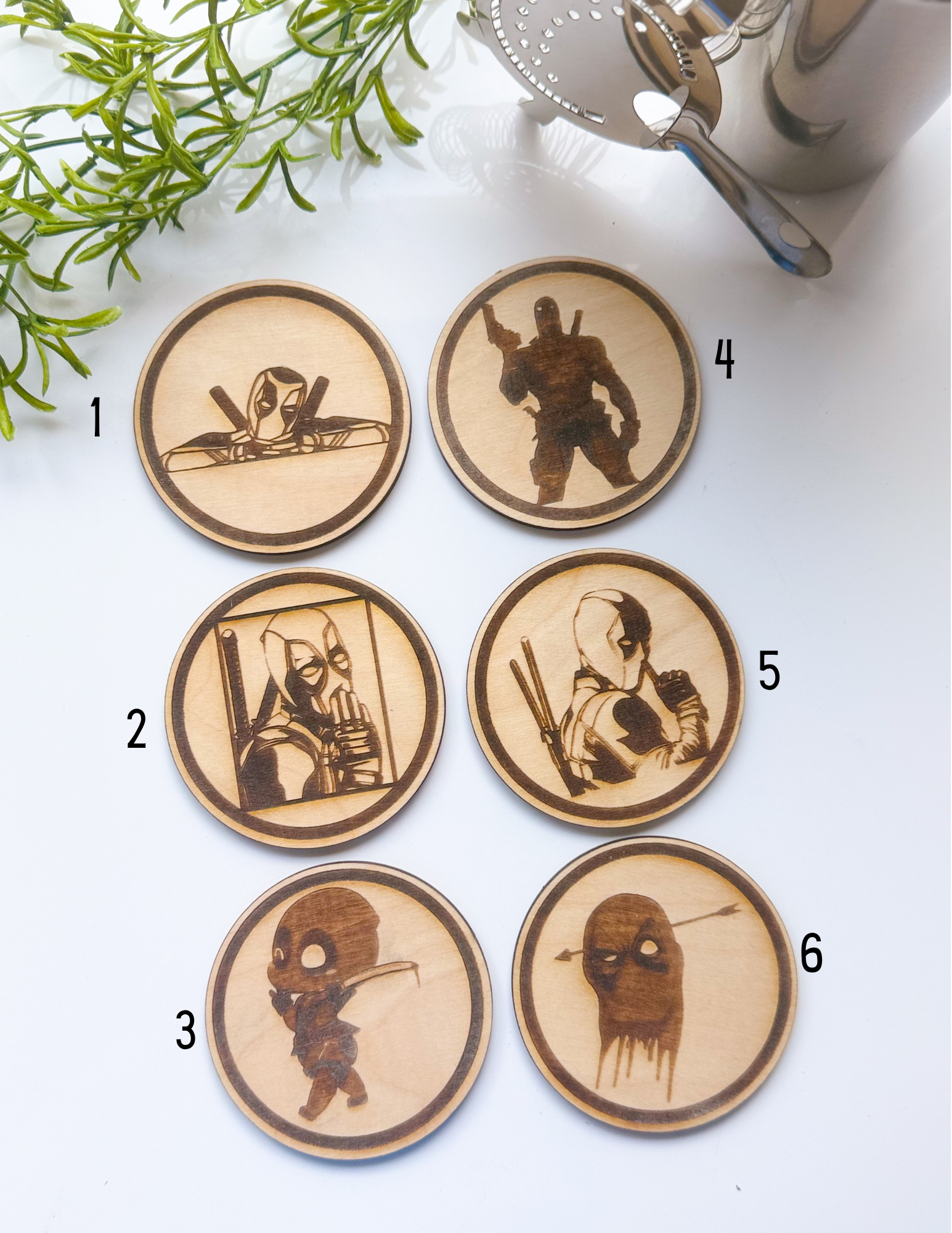 Deadpool Wood Coasters