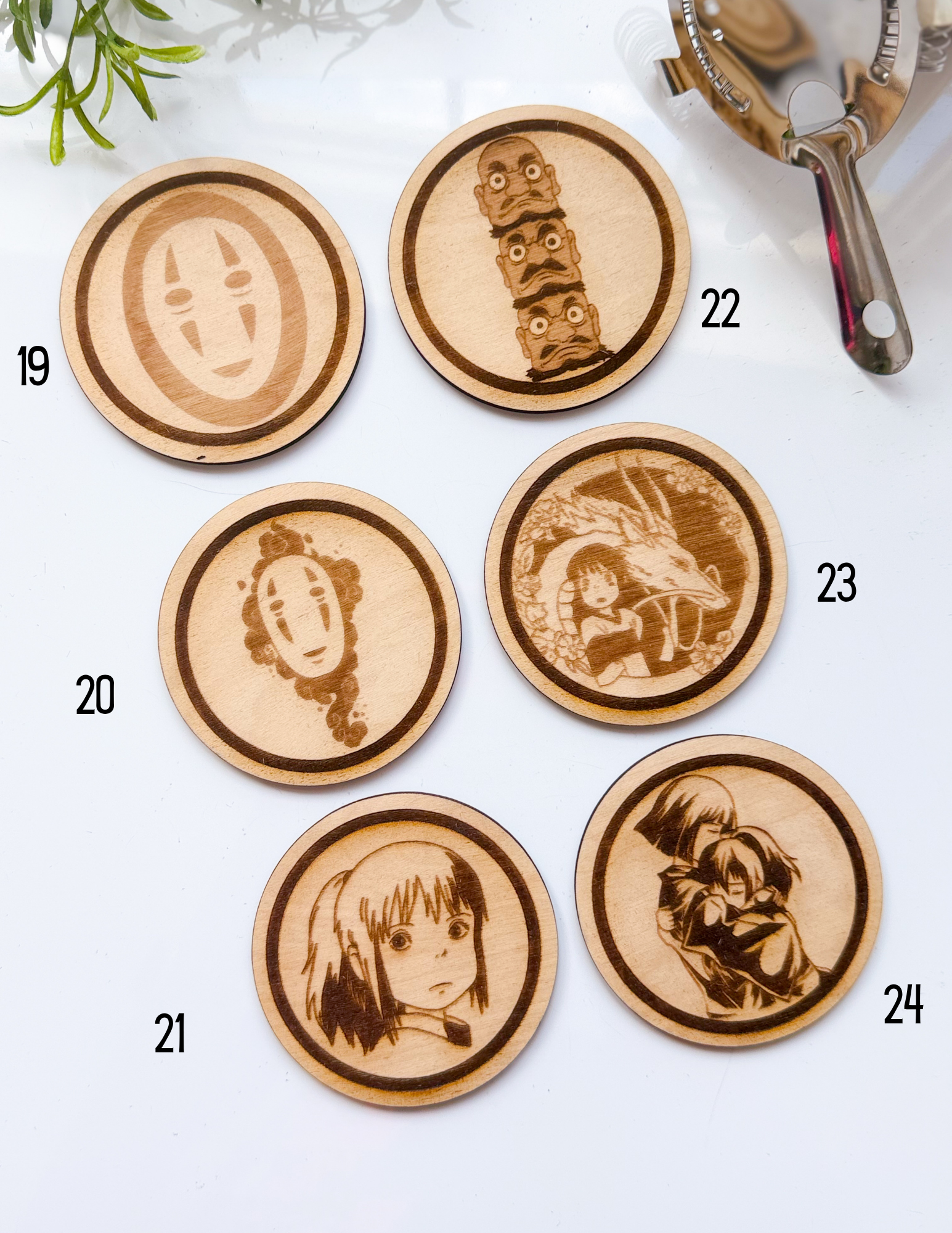 No Face Wood Coasters - Image 5