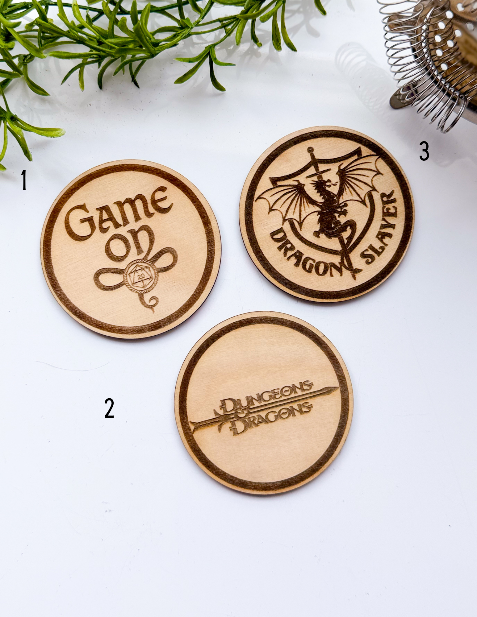 D&D Wood Coasters